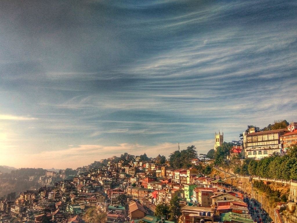Shimla town on the ridge with Christ Church