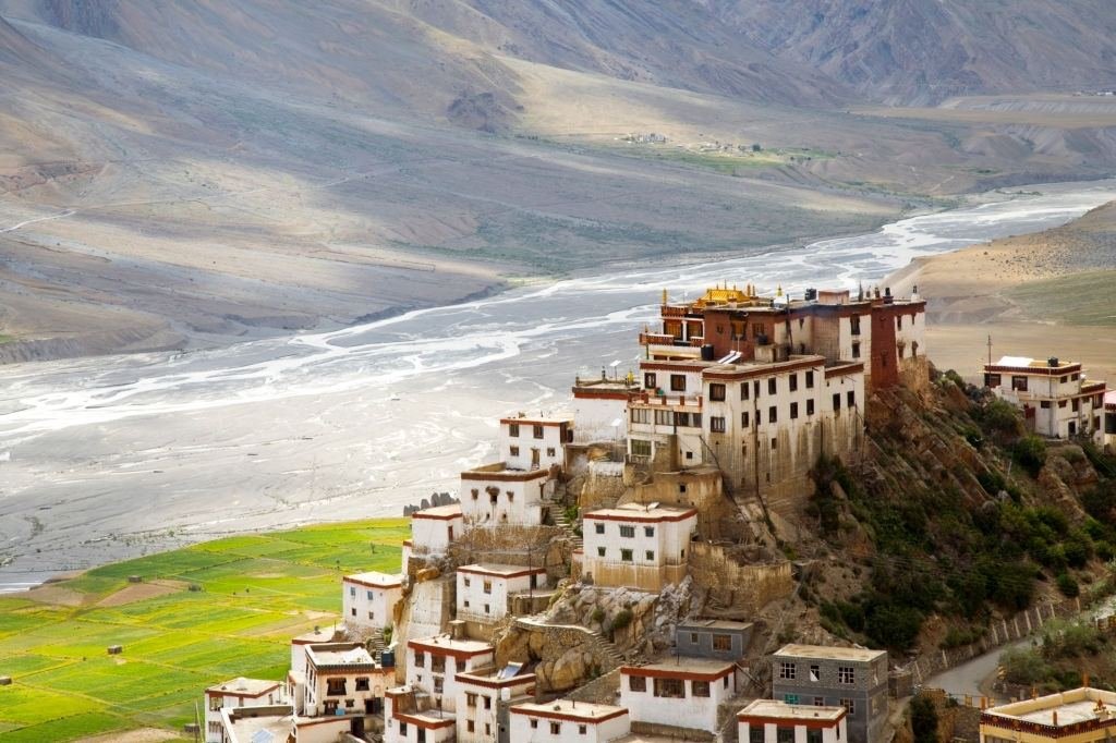 Key Monastery on a hillside above the Spiti river valley